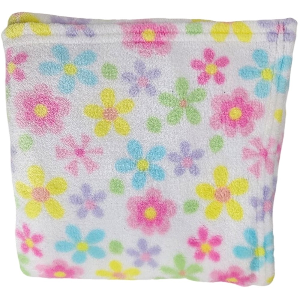 Swiggles Baby Girl Soft Fleece Flower Blanket Lovey Daisy Gentle Steps Bright